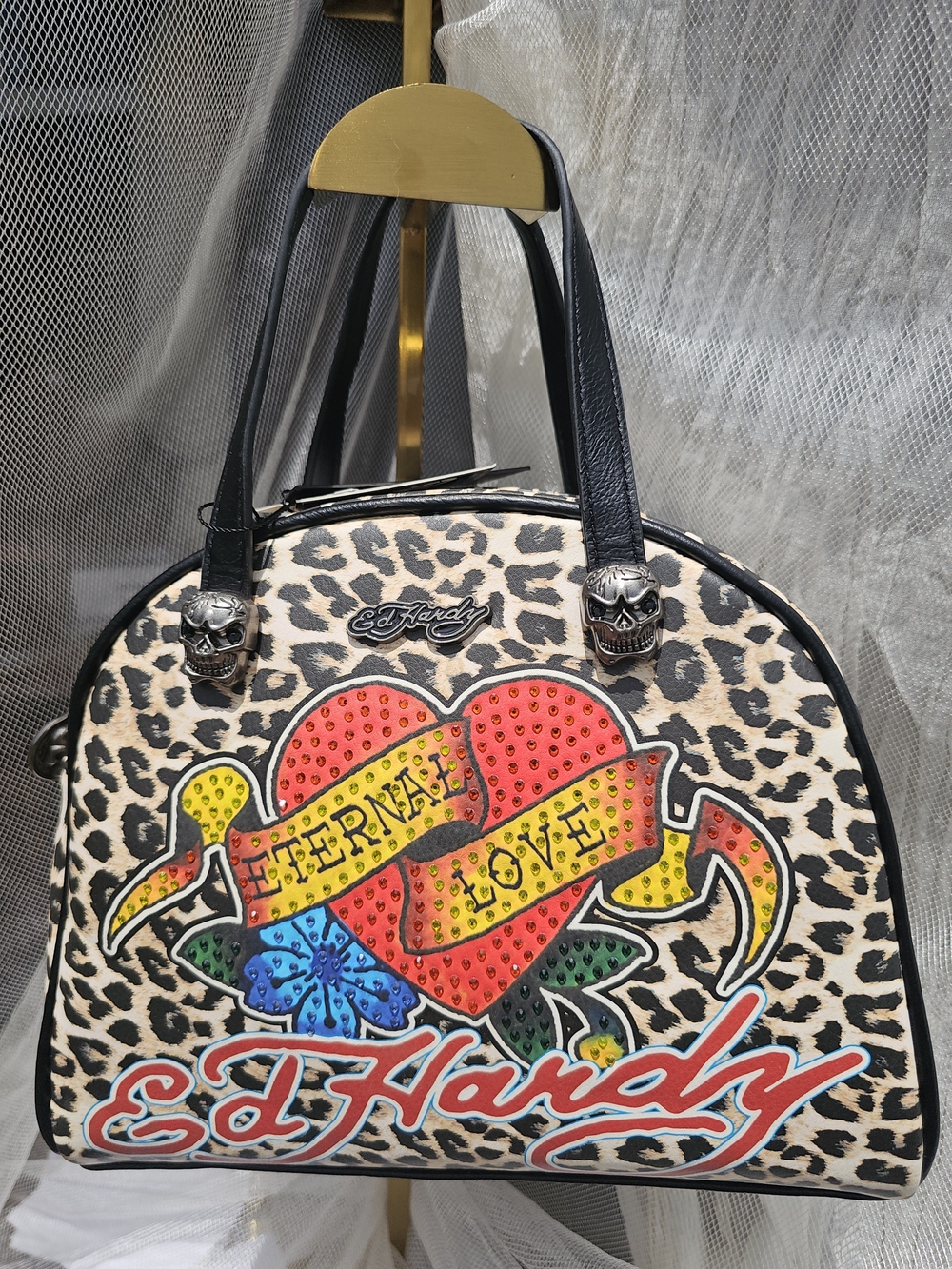 Ed Hardy Women's Leopard Print 'Eternal Love' Convertible Tote - Multicolor - Picture 3 of 17